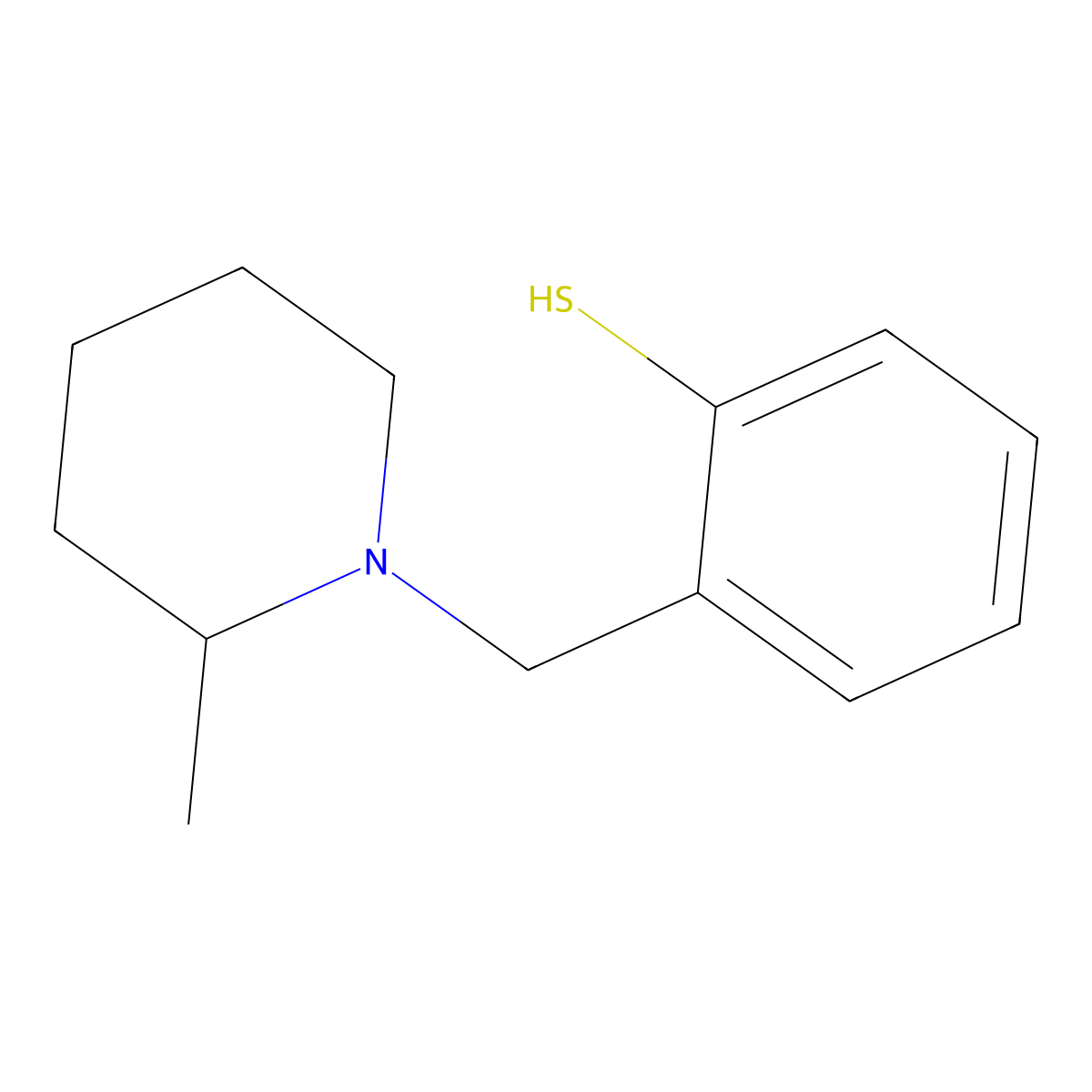 2-((2-Methylpiperidin-1-yl)methyl)benzenethiol molecular structure, CAS 1443355-25-6
