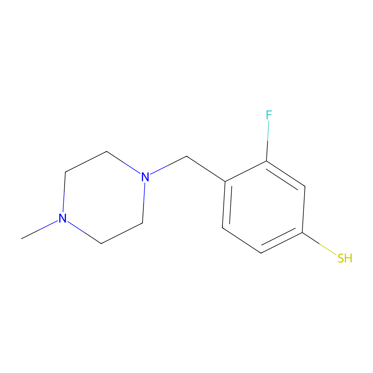 3-Fluoro-4-[(4-methylpiperazino)methyl]thiophenol molecular structure, CAS 1443355-29-0