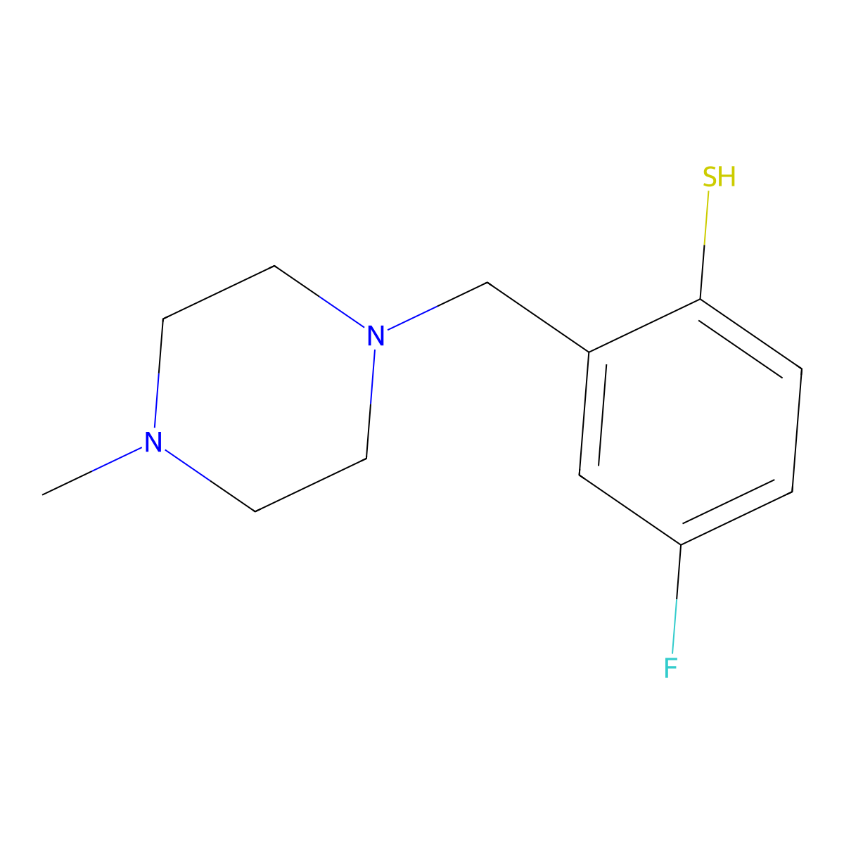 4-Fluoro-2-[(4-methylpiperazino)methyl]thiophenol molecular structure, CAS 1443355-30-3