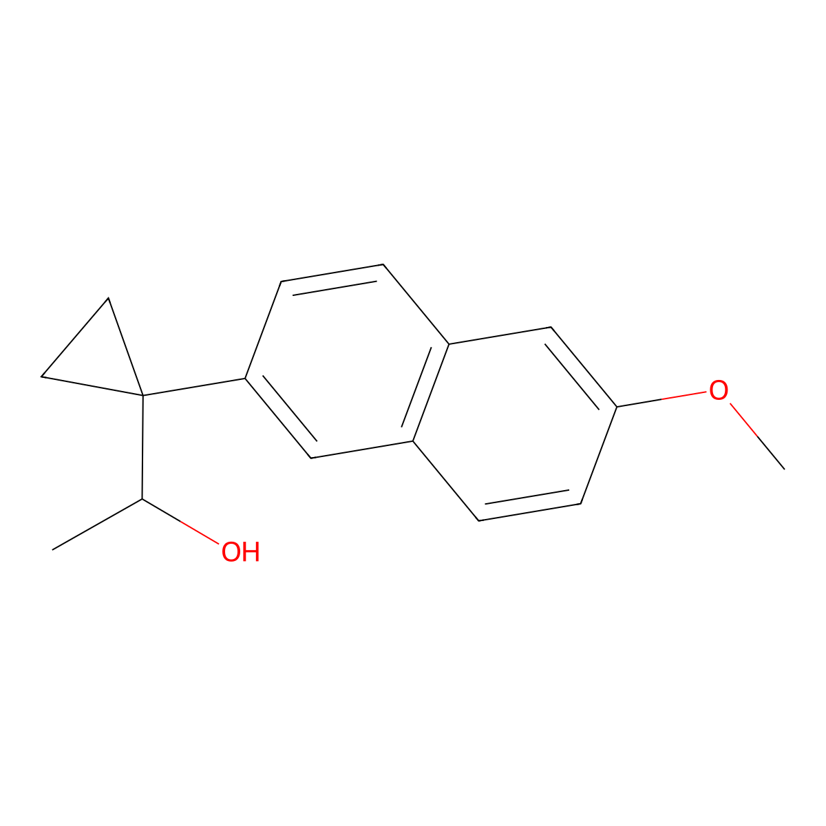 1-[1-(6-Methoxynaphthalen-2-yl)cyclopropyl]ethan-1-ol molecular structure, CAS 1443355-47-2