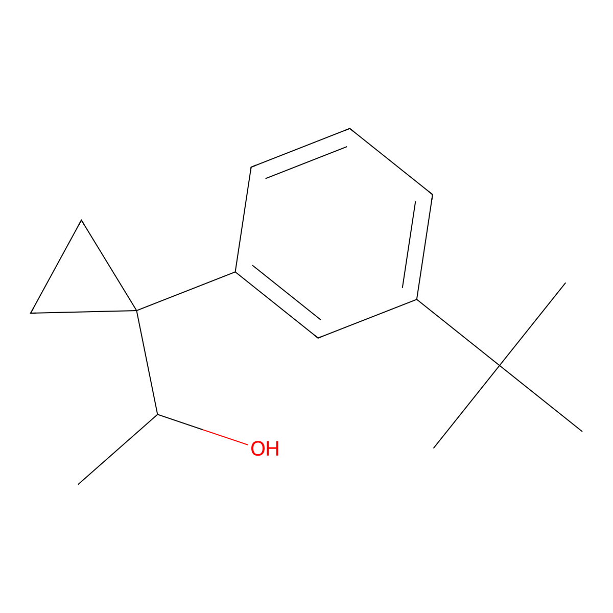1-[1-(3-Tert-butylphenyl)cyclopropyl]ethan-1-ol molecular structure, CAS 1443355-48-3