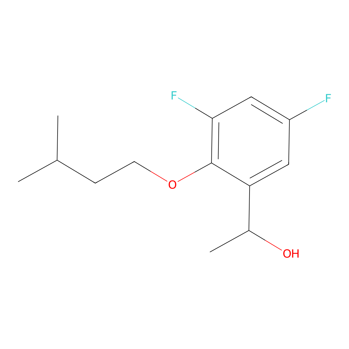 1-(3,5-Difluoro-2-iso-pentoxyphenyl)ethanol molecular structure, CAS 1443355-58-5