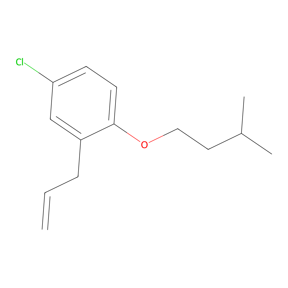 2-Allyl-4-chloro-1-(isopentyloxy)benzene molecular structure, CAS 1443355-61-0