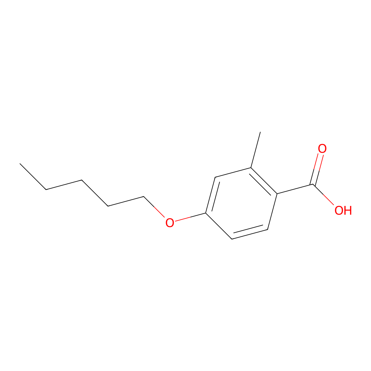 2-Methyl-4-n-pentoxybenzoic acid molecular structure, CAS 1443355-68-7