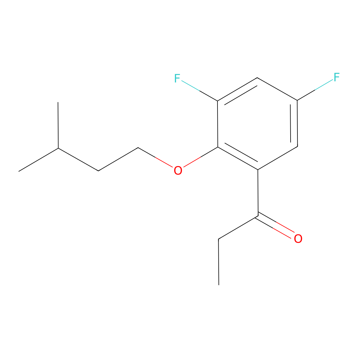 1-(3,5-Difluoro-2-(isopentyloxy)phenyl)propan-1-one molecular structure, CAS 1443355-71-2