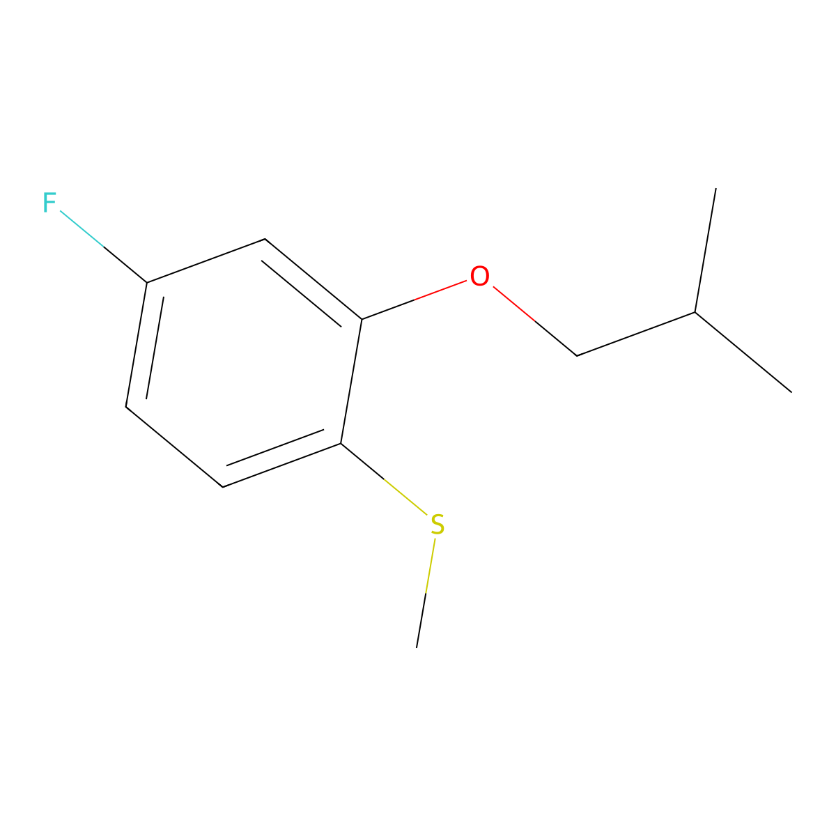 (4-Fluoro-2-isobutoxyphenyl)(methyl)sulfane molecular structure, CAS 1443355-74-5
