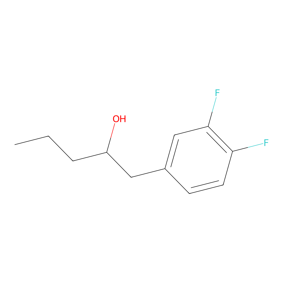 1-(3,4-Difluorophenyl)pentan-2-ol molecular structure, CAS 1443355-75-6