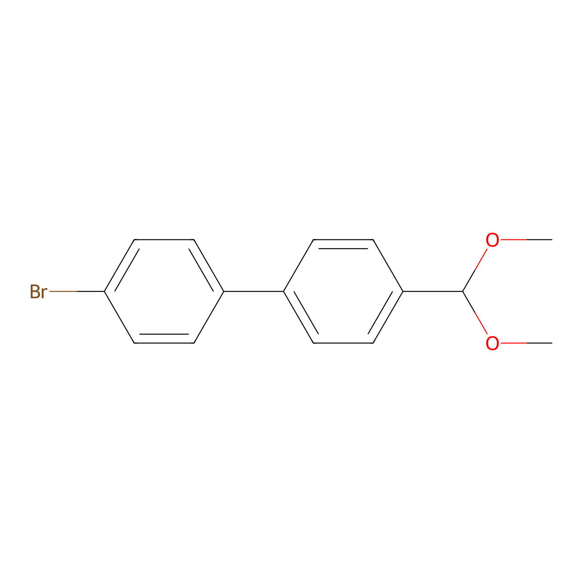 4-Bromo-4'-dimethoxymethylbiphenyl molecular structure, CAS 1443355-76-7