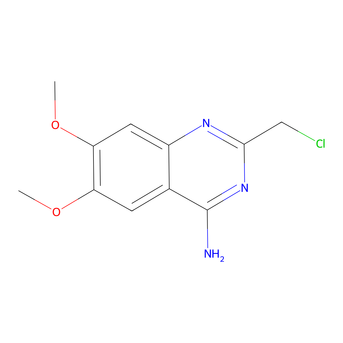 2-(Chloromethyl)-6,7-dimethoxyquinazolin-4-amine molecular structure, CAS 1443358-77-7