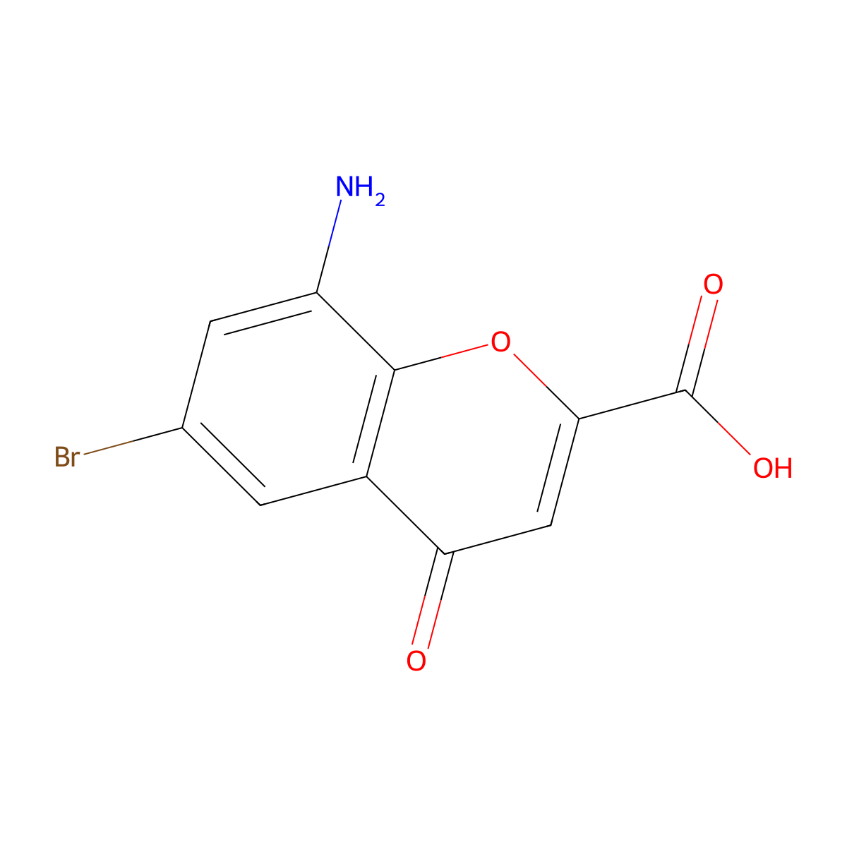 8-amino-6-bromo-4-oxo-4H-chromene-2-carboxylic acid molecular structure, CAS 1443366-55-9