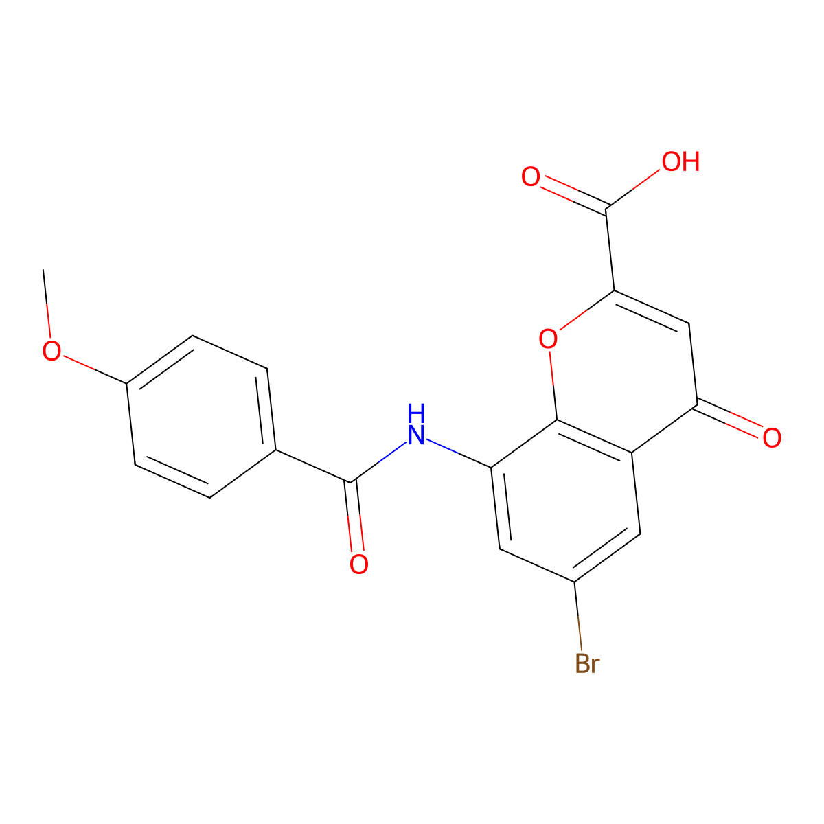 6-Bromo-8-(4-methoxybenzamido)-4-oxo-4h-chromene-2-carboxylic acid molecular structure, CAS 1443367-20-1