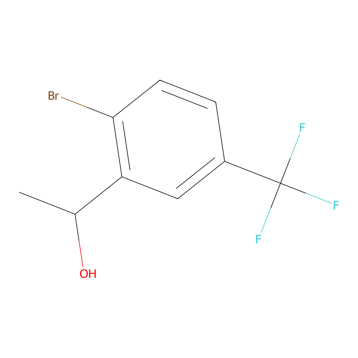 1-(2-Bromo-5-(trifluoromethyl)phenyl)ethanol molecular structure, CAS 1443376-93-9