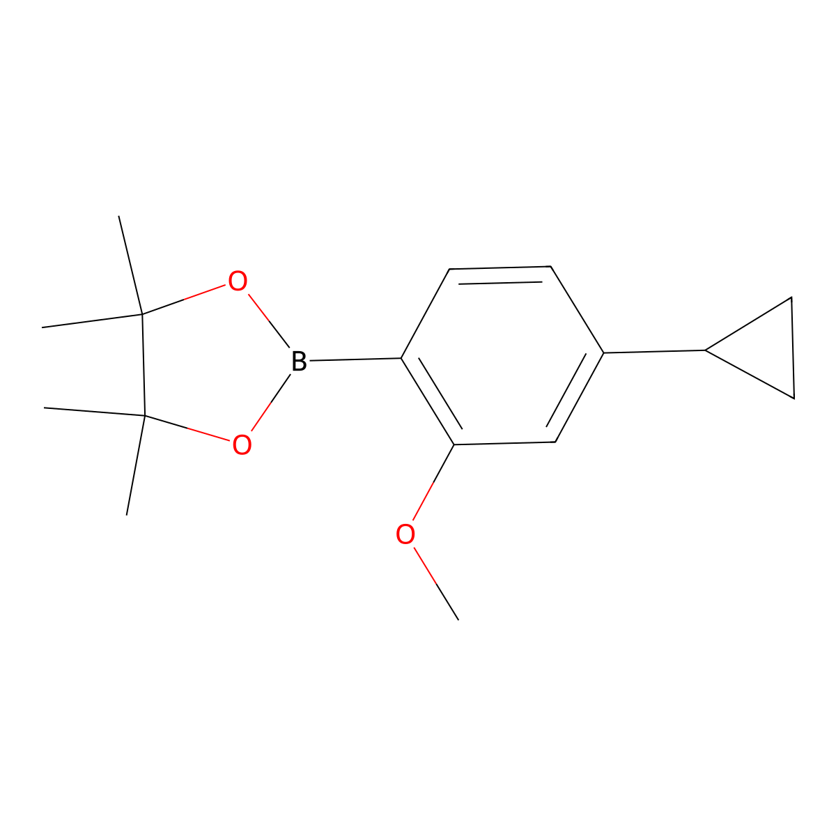 2-(4-Cyclopropyl-2-methoxyphenyl)-4,4,5,5-tetramethyl-1,3,2-dioxaborolane molecular structure, CAS 1443377-33-0