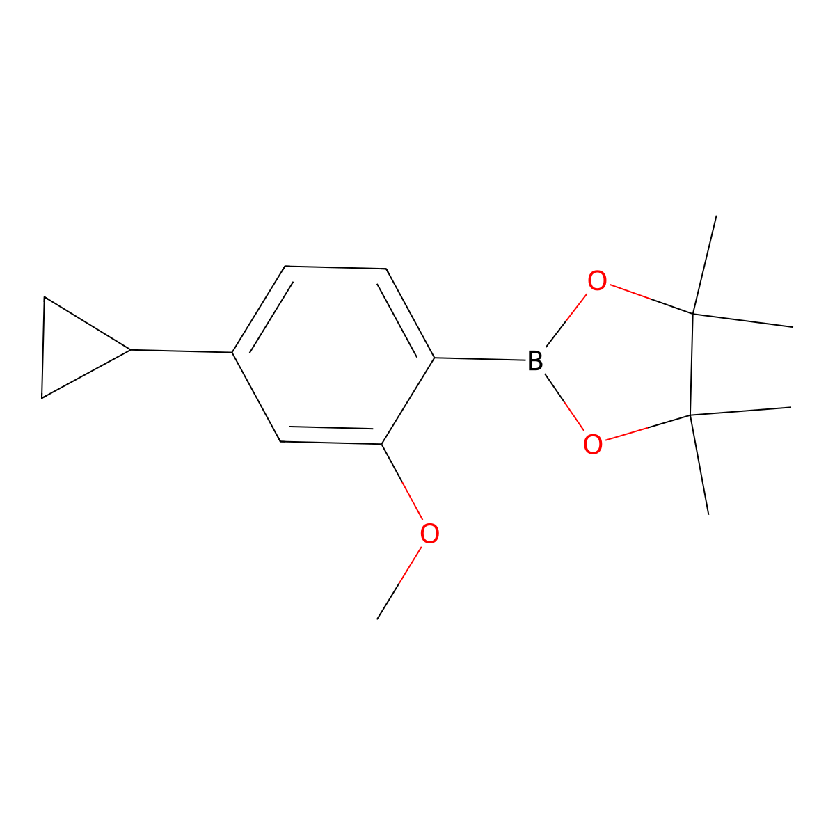 2-(4-Cyclopropyl-2-methoxyphenyl)-4,4,5,5-tetramethyl-1,3,2-dioxaborolane molecular structure, CAS 1443377-33-0