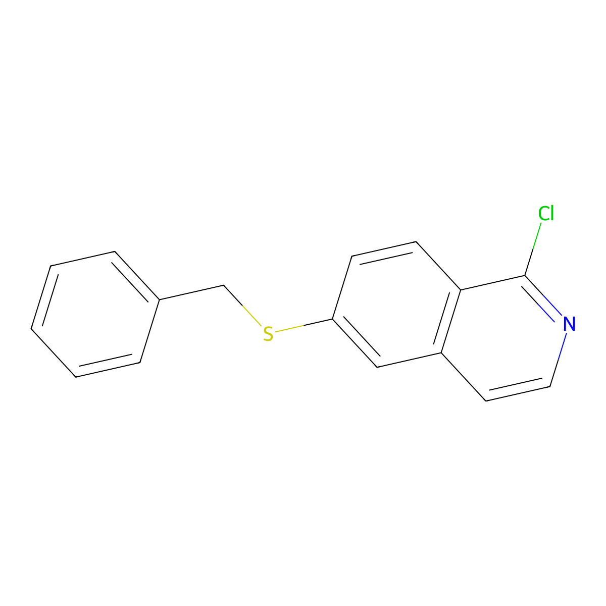6-(Benzylthio)-1-chloroisoquinoline molecular structure, CAS 1443377-36-3