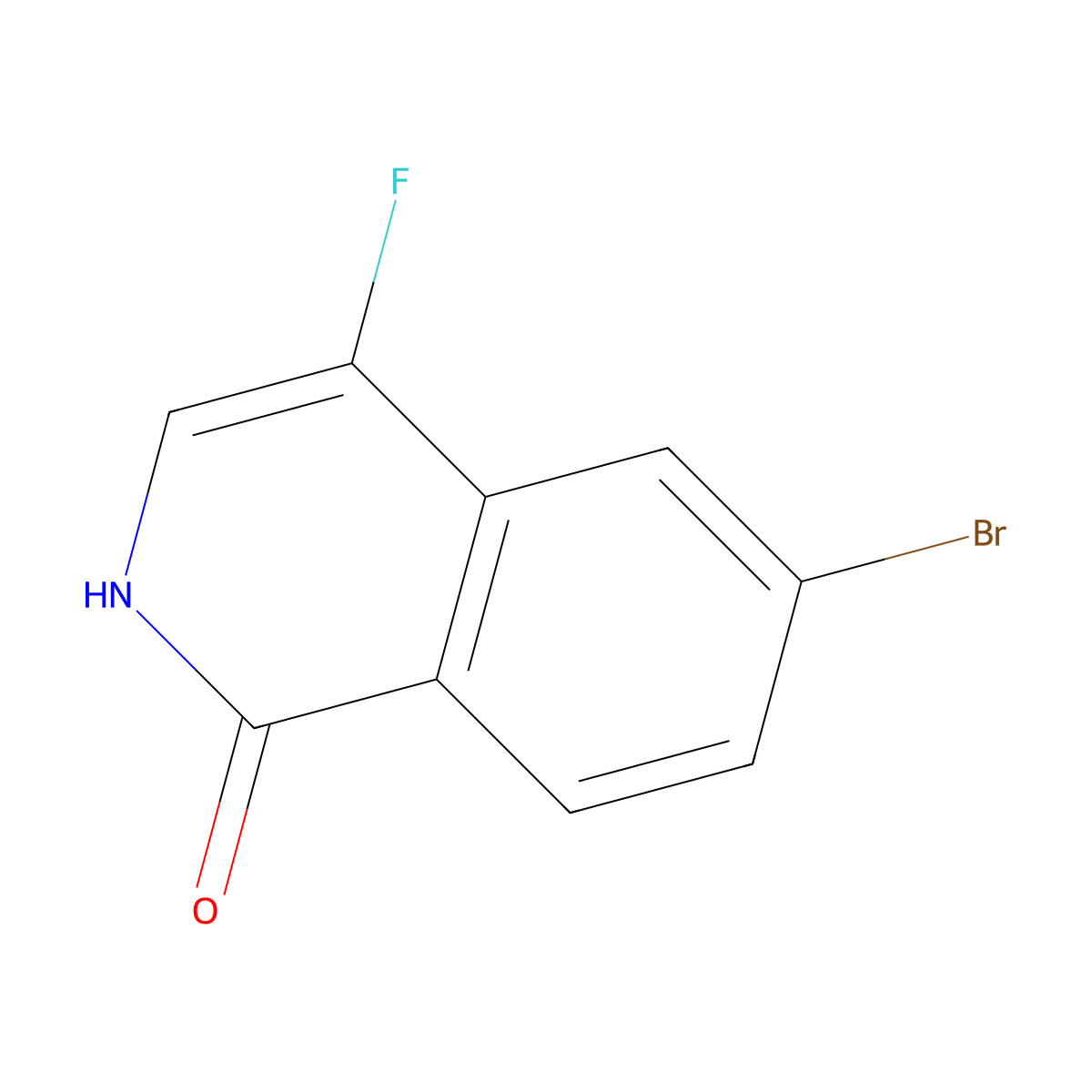 6-bromo-4-fluoro-2H-isoquinolin-1-one molecular structure, CAS 1443377-43-2