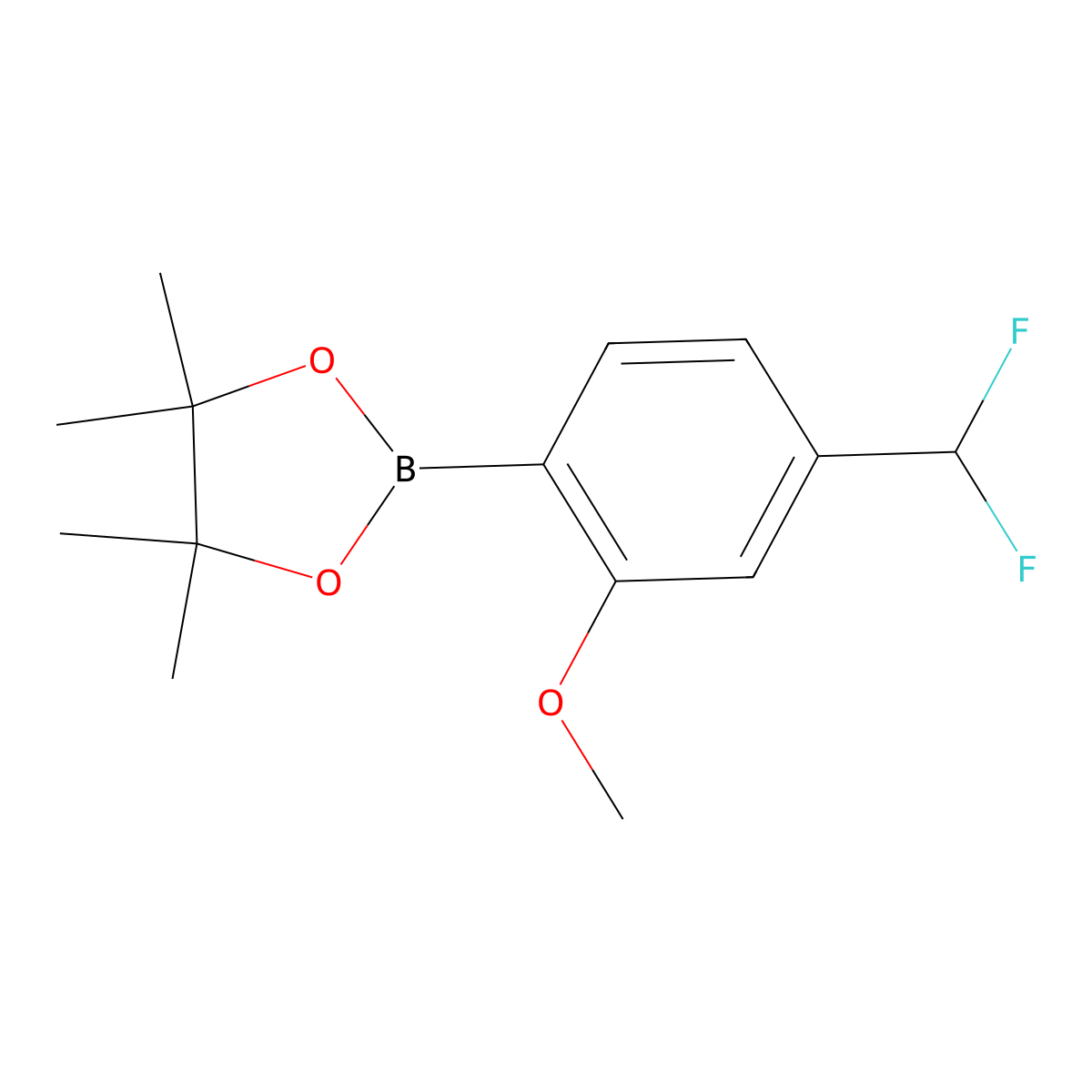 2-(4-(Difluoromethyl)-2-methoxyphenyl)-4,4,5,5-tetramethyl-1,3,2-dioxaborolane molecular structure, CAS 1443377-56-7
