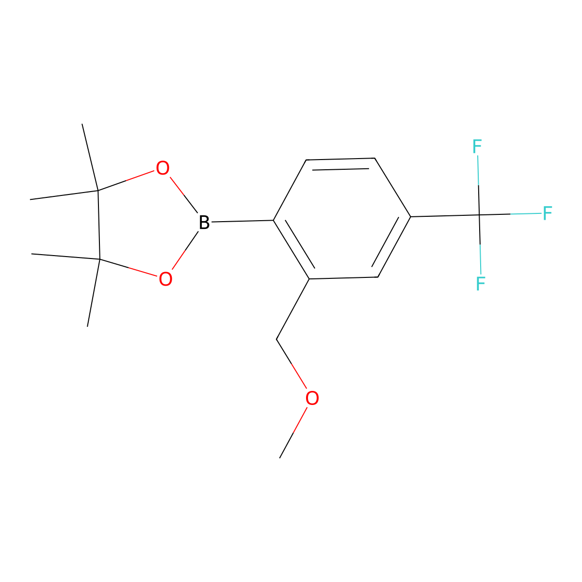 2-(2-(Methoxymethyl)-4-(trifluoromethyl)phenyl)-4,4,5,5-tetramethyl-1,3,2-dioxaborolane molecular structure, CAS 1443377-58-9