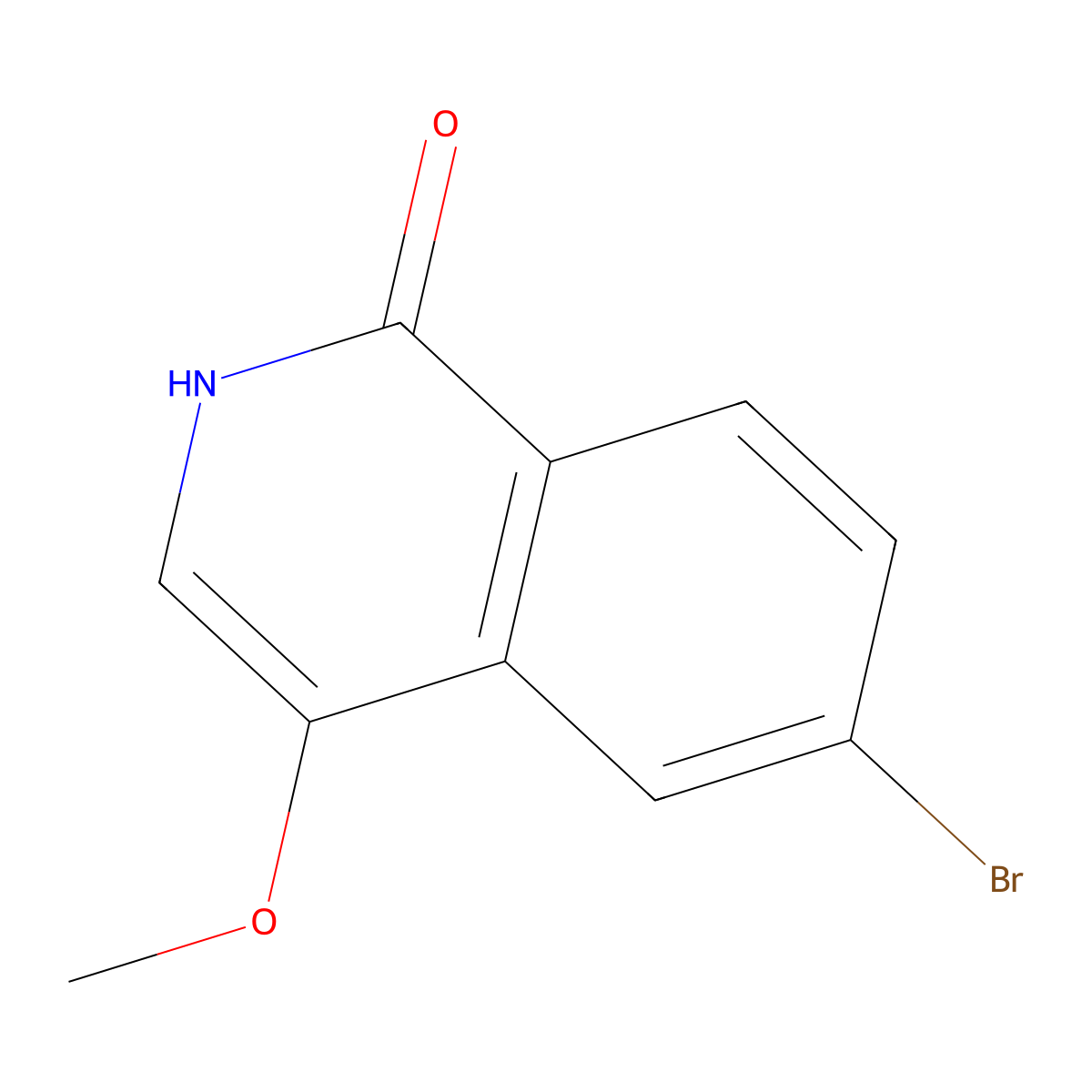 6-bromo-4-methoxyisoquinolin-1(2H)-one molecular structure, CAS 1443377-59-0