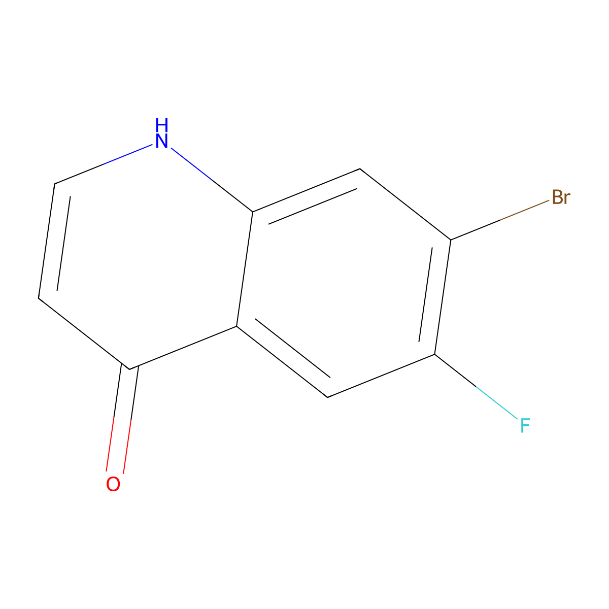 7-Bromo-6-fluoroquinolin-4-ol molecular structure, CAS 1443378-59-3