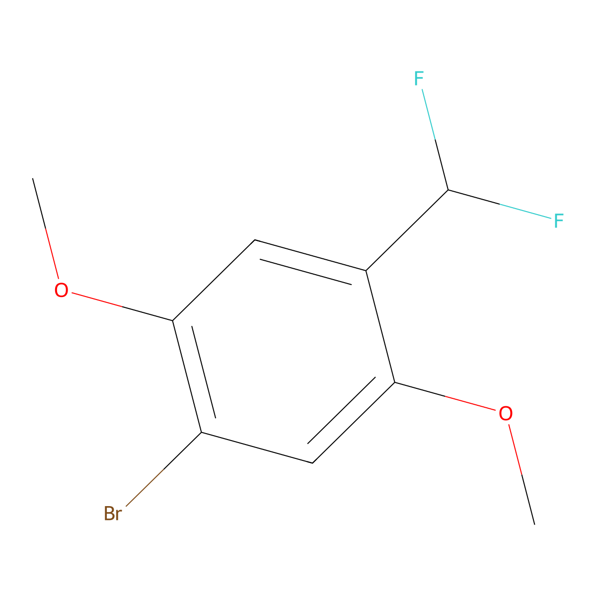 1-Bromo-4-(difluoromethyl)-2,5-dimethoxybenzene molecular structure, CAS 1443379-39-2