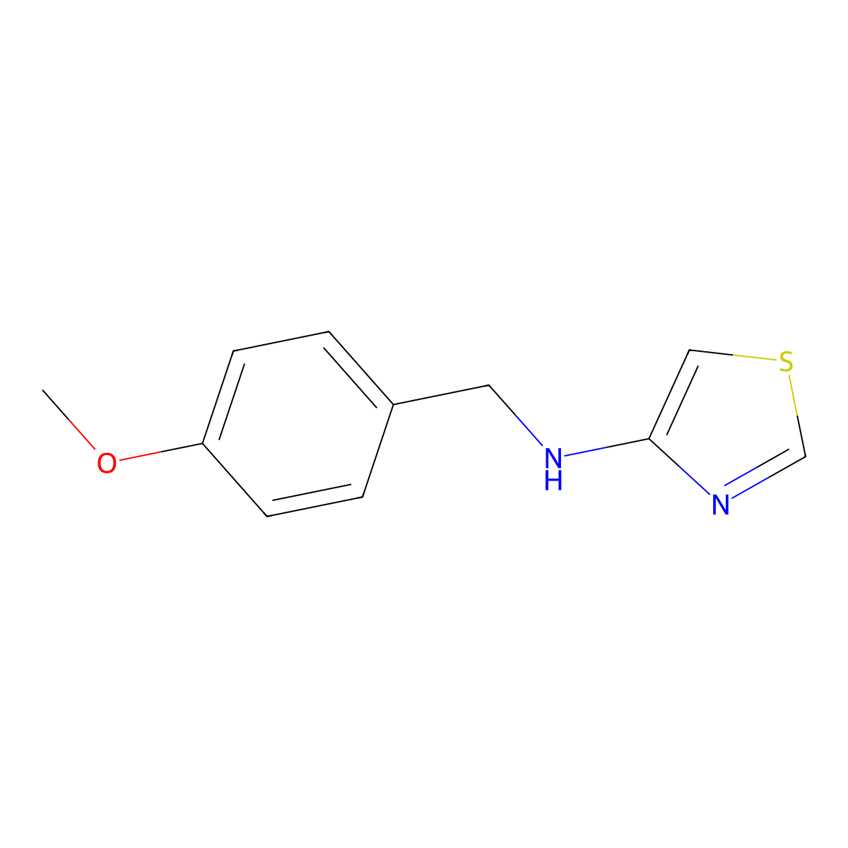 N-[(4-methoxyphenyl)methyl]-1,3-thiazol-4-amine molecular structure, CAS 1443379-45-0