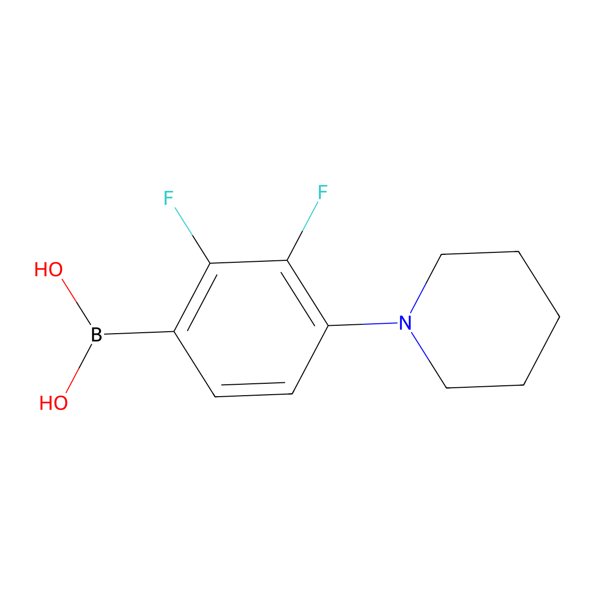 2,3-Difluoro-4-piperidinophenylboronic acid molecular structure, CAS 1443380-15-1