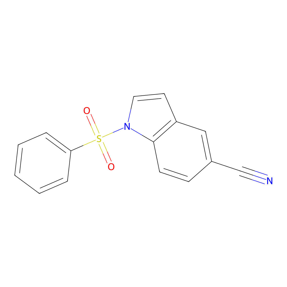 1-benzenesulfonyl-1H-indole-5-carbonitrile molecular structure, CAS 144340-21-6