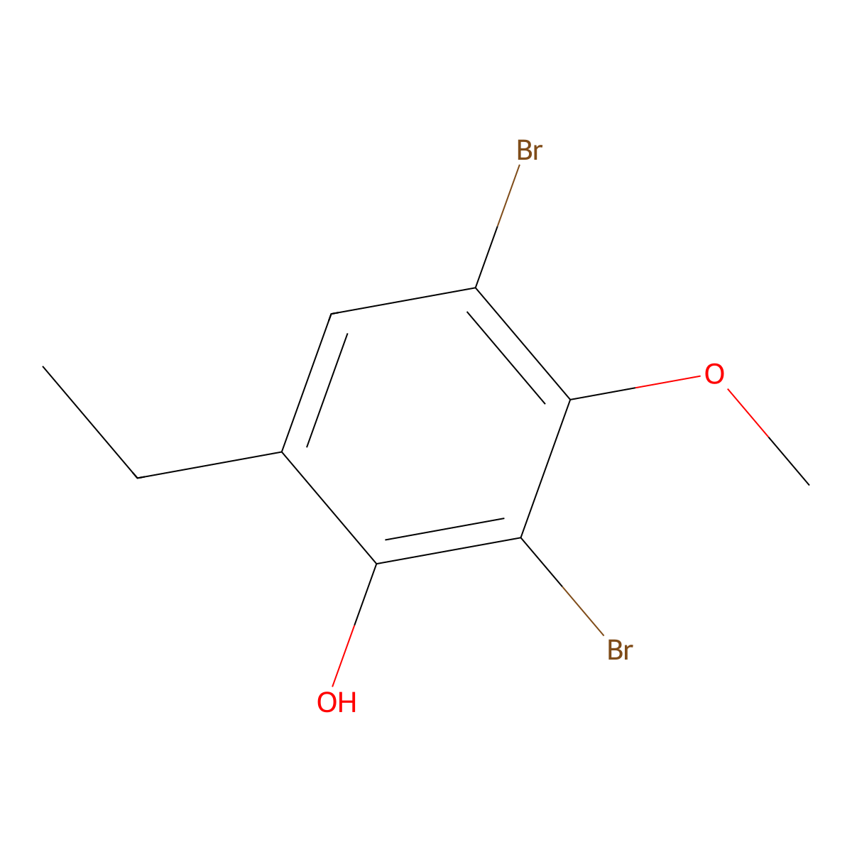 2,4-Dibromo-6-ethyl-3-methoxyphenol molecular structure, CAS 1443421-59-7