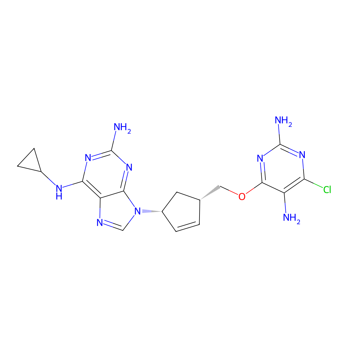 o-Pyrimidine derivative abacavir molecular structure, CAS 1443421-69-9