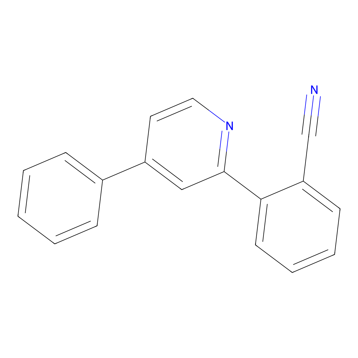 2-(4-Phenylpyridin-2-yl)benzonitrile molecular structure, CAS 1443422-64-7