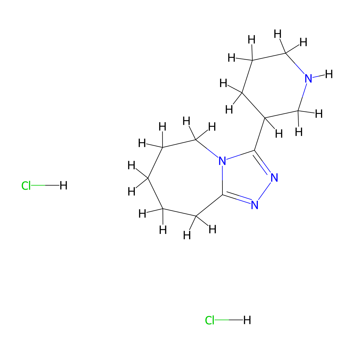 3-piperidin-3-yl-6,7,8,9-tetrahydro-5H-[1,2,4]triazolo[4,3-a]azepine dihydrochloride molecular structure, CAS 1443423-29-7