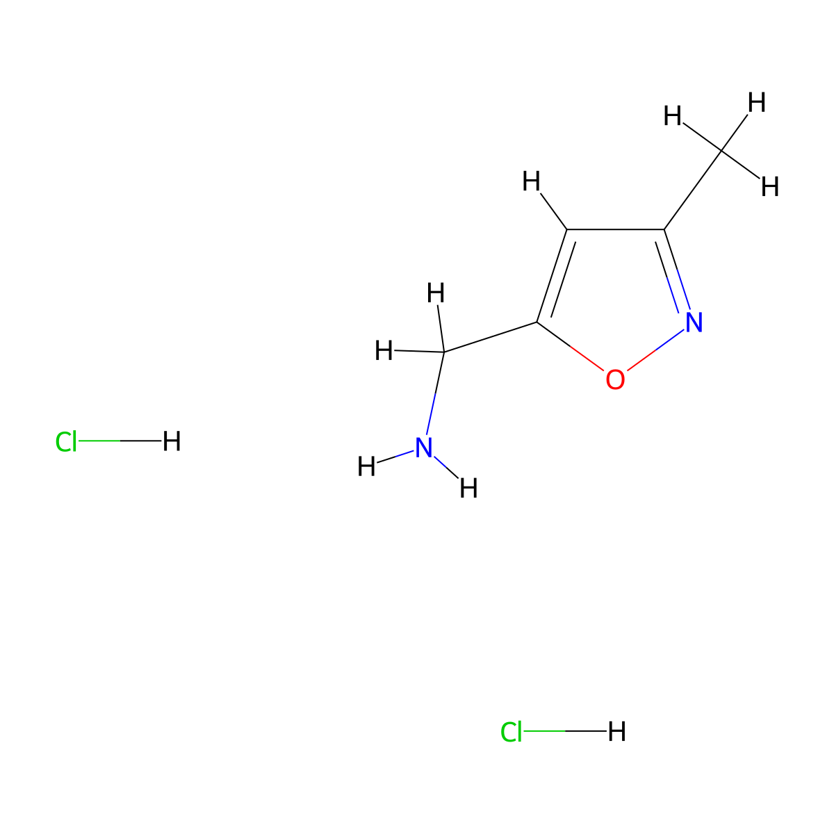 (3-Methylisoxazol-5-yl)methanaminedihydrochloride molecular structure, CAS 1443423-33-3