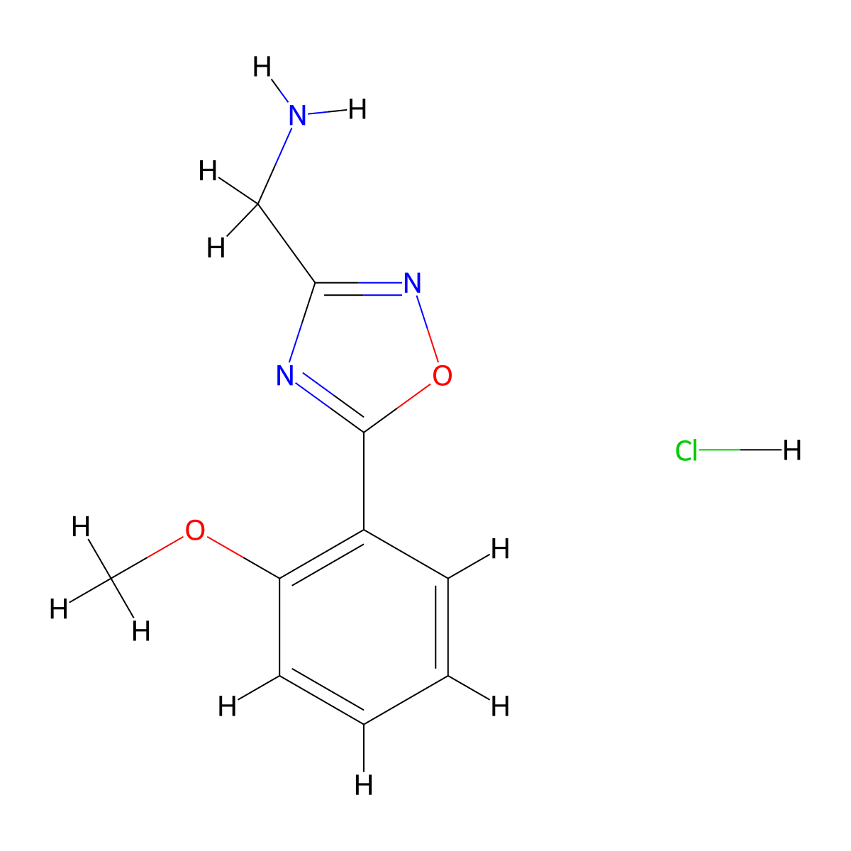 (5-(2-Methoxyphenyl)-1,2,4-oxadiazol-3-yl)methanamine hydrochloride molecular structure, CAS 1443424-68-7