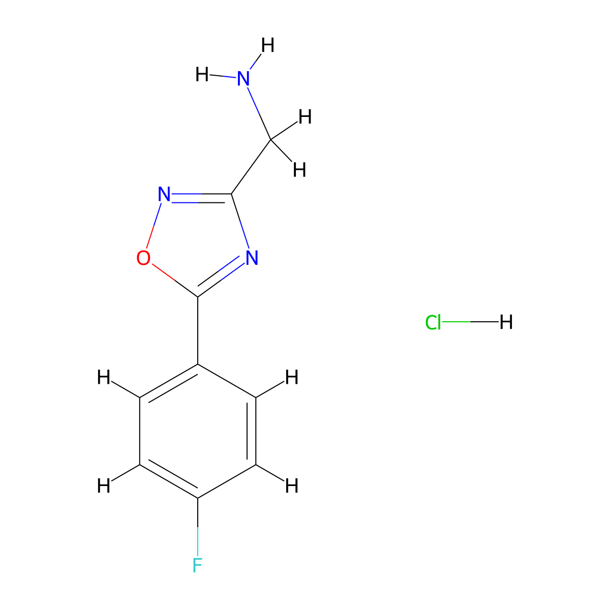 [5-(4-Fluorophenyl)-1,2,4-oxadiazol-3-yl]methanamine hydrochloride molecular structure, CAS 1443424-87-0