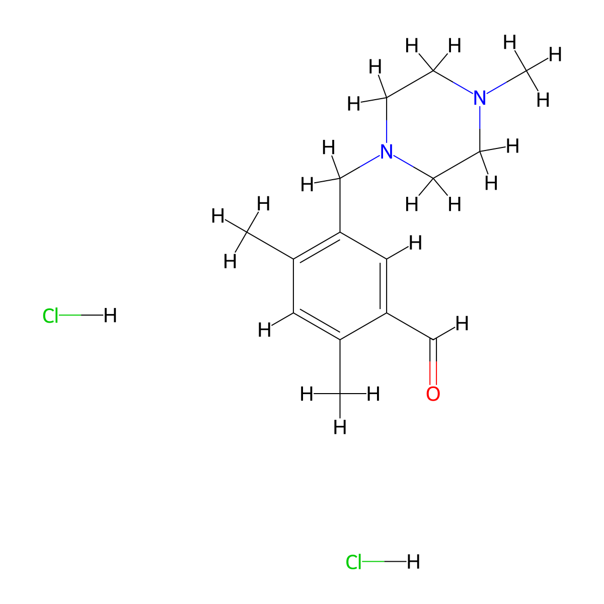 2,4-Dimethyl-5-[(4-methyl-1-piperazinyl)methyl]benzaldehyde dihydrochloride molecular structure, CAS 1443425-02-2