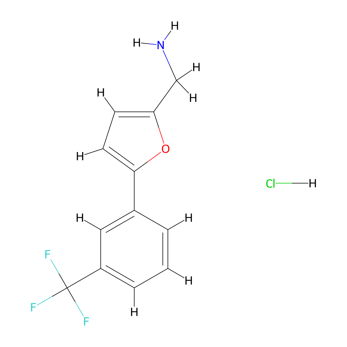 {5-[3-(Trifluoromethyl)phenyl]furan-2-yl}methanamine hydrochloride molecular structure, CAS 1443425-16-8