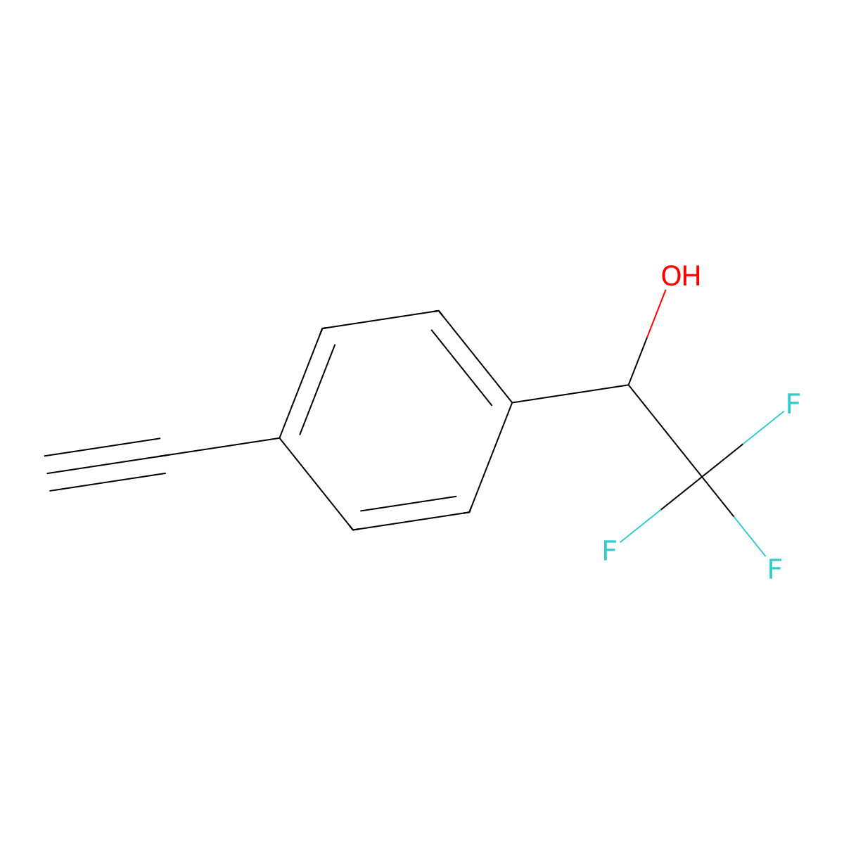 1-(4-Ethynylphenyl)-2,2,2-trifluoroethan-1-ol molecular structure, CAS 1443429-33-1