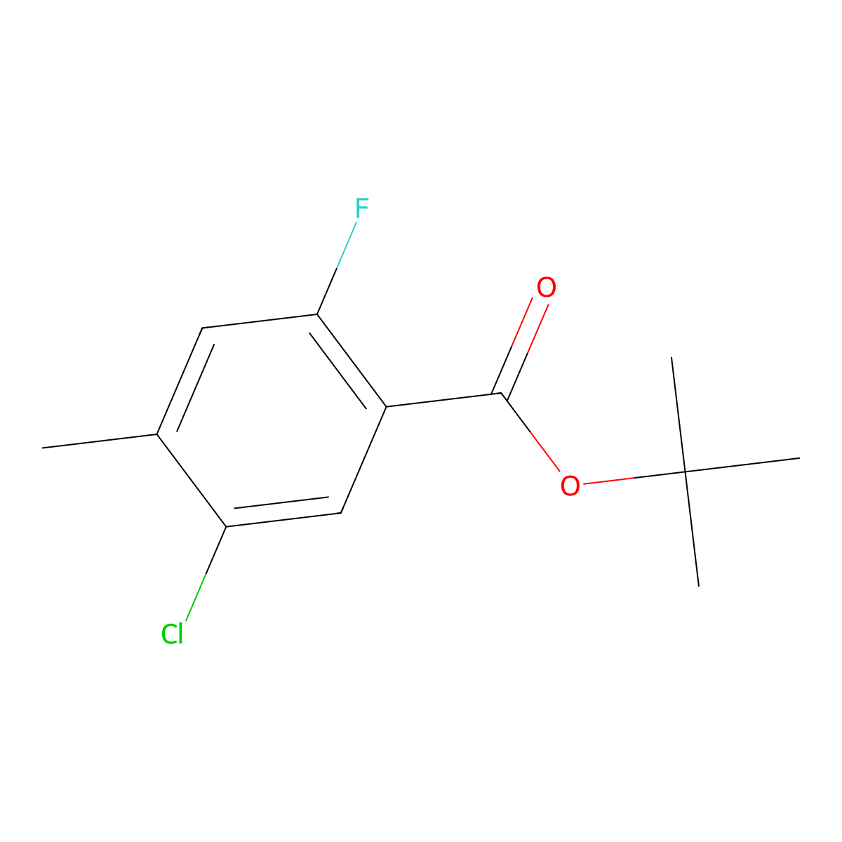 tert-Butyl 5-chloro-2-fluoro-4-methylbenzoate molecular structure, CAS 1443432-75-4