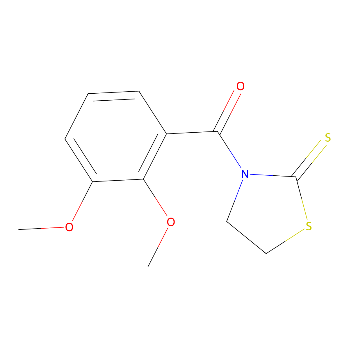 2-Thiazolidinethione, 3-(2,3-dimethoxybenzoyl)- molecular structure, CAS 144344-71-8