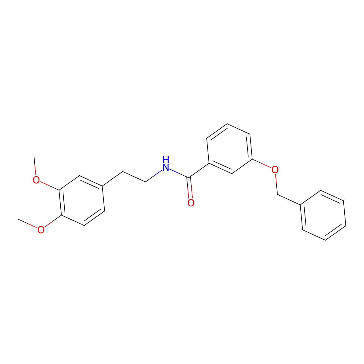 3-(benzyloxy)-N-[2-(3,4-dimethoxyphenyl)ethyl]benzamide molecular structure, CAS 144344-73-0