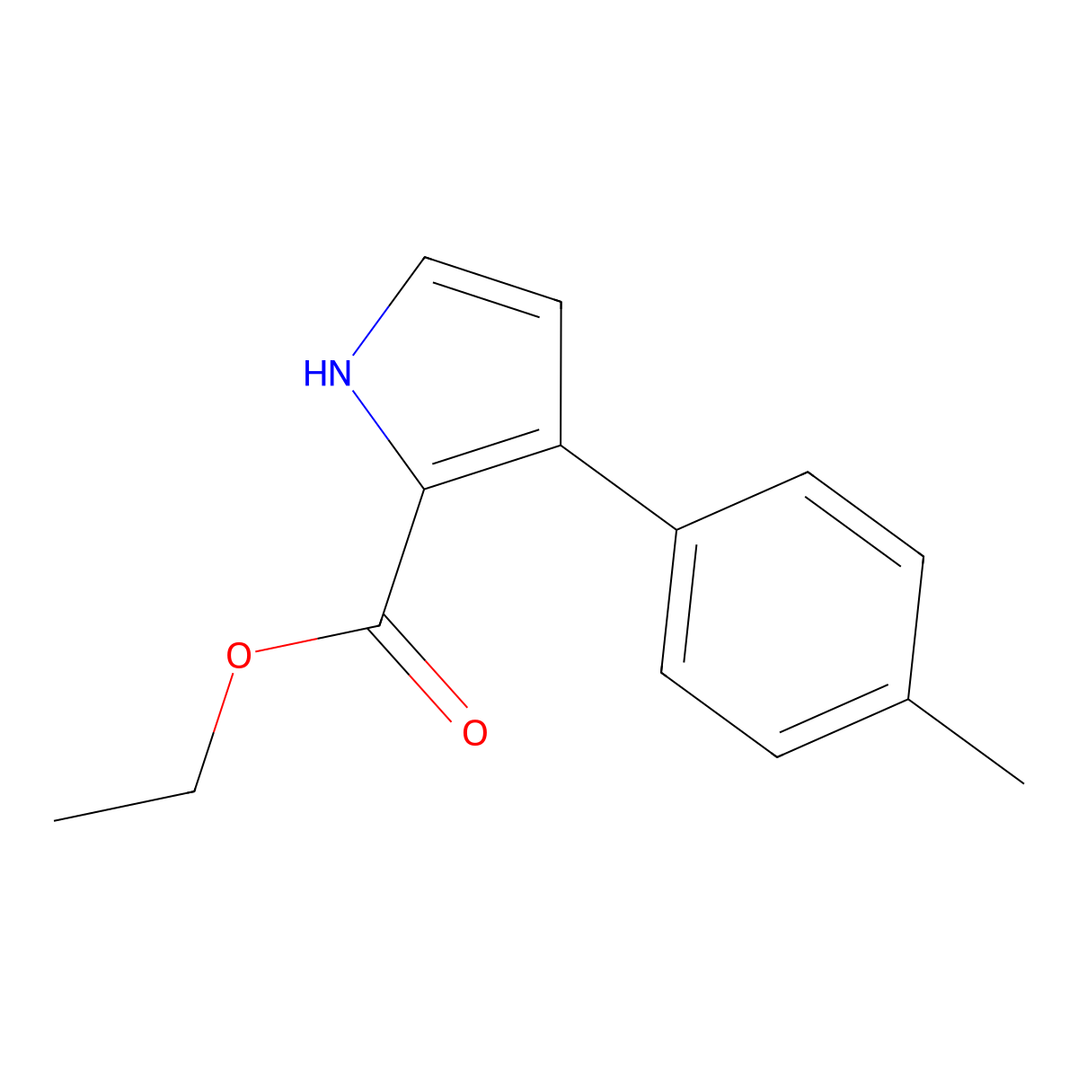 Ethyl 3-(4-Methylphenyl)-1H-pyrrole-2-carboxylate molecular structure, CAS 1443446-77-2