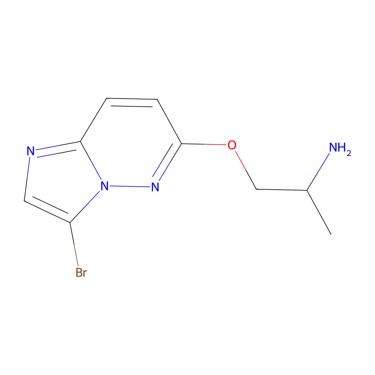 6-[(2R)-2-aminopropoxy]-3-bromoimidazo[1,2-b]pyridazine molecular structure, CAS 1443500-21-7