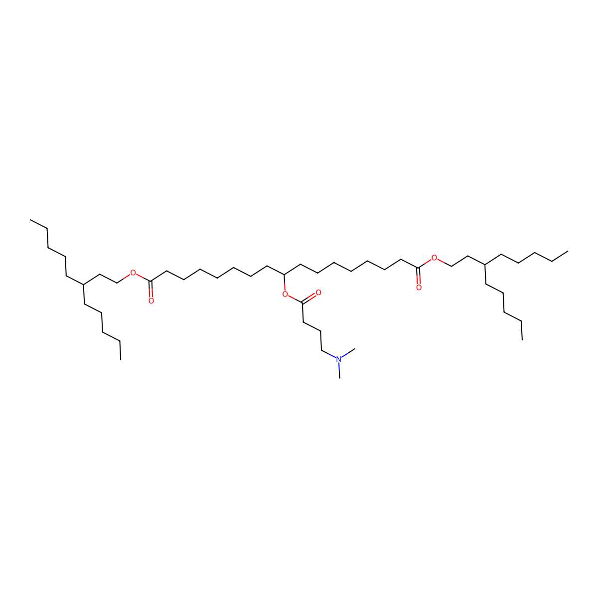 1,17-Bis(3-pentyloctyl) 9-[4-(dimethylamino)-1-oxobutoxy]heptadecanedioate molecular structure, CAS 1443522-24-4