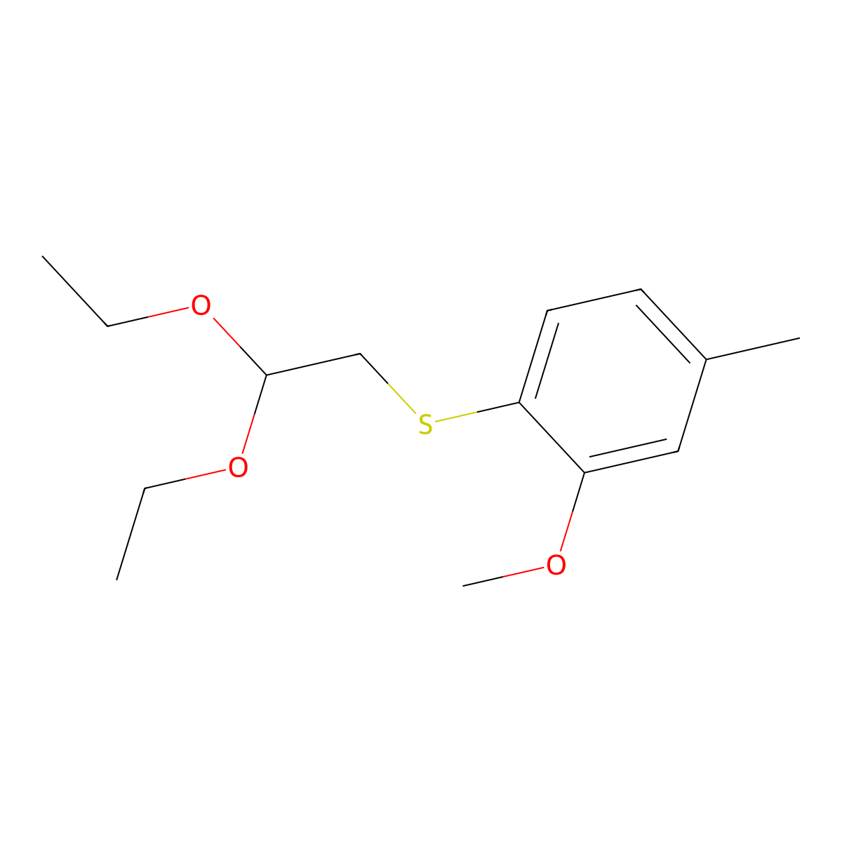 (2,2-Diethoxyethyl)(2-methoxy-4-methylphenyl)sulfane molecular structure, CAS 1443531-59-6