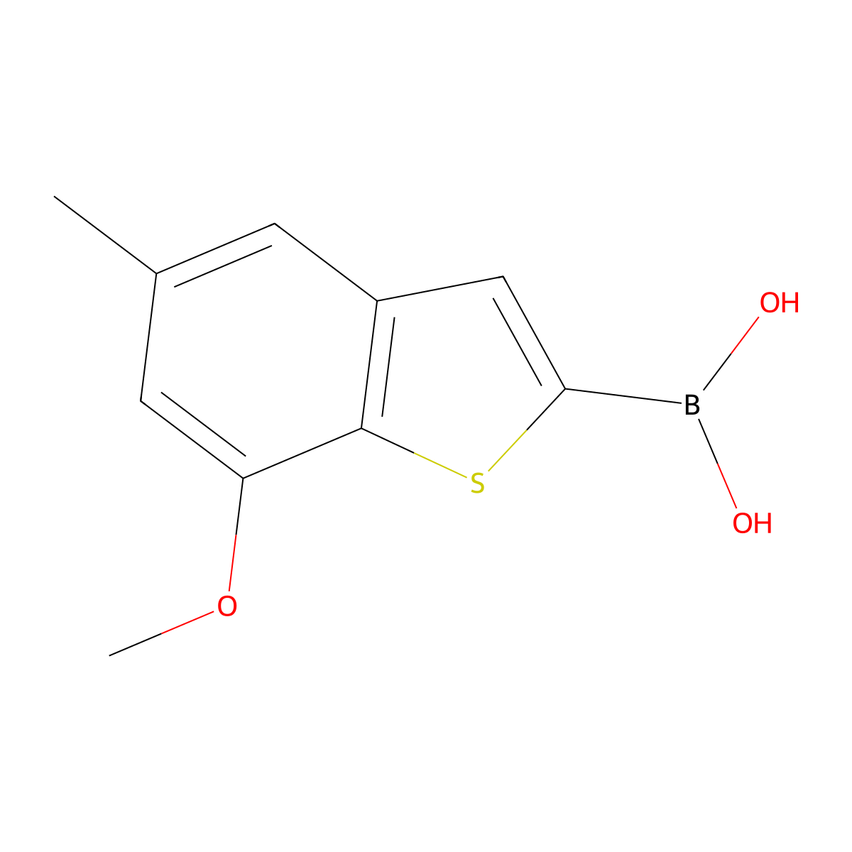 (7-Methoxy-5-methylbenzo[B]thiophen-2-YL)boronic acid molecular structure, CAS 1443531-60-9