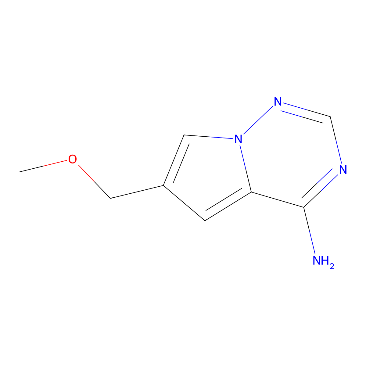 6-(Methoxymethyl)pyrrolo[2,1-f][1,2,4]triazin-4-amine molecular structure, CAS 1443531-64-3