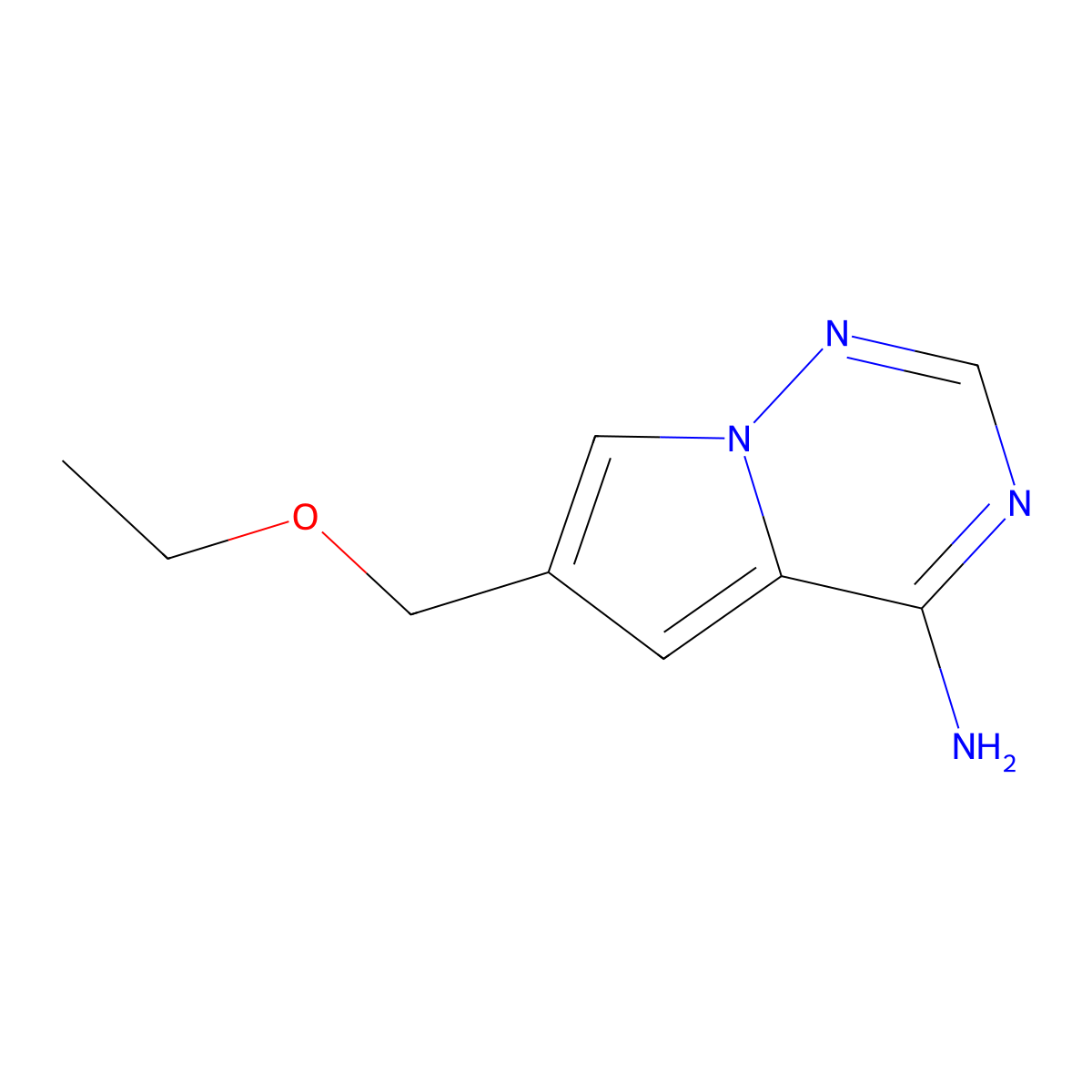 6-(Ethoxymethyl)pyrrolo[2,1-f][1,2,4]triazin-4-amine molecular structure, CAS 1443531-68-7