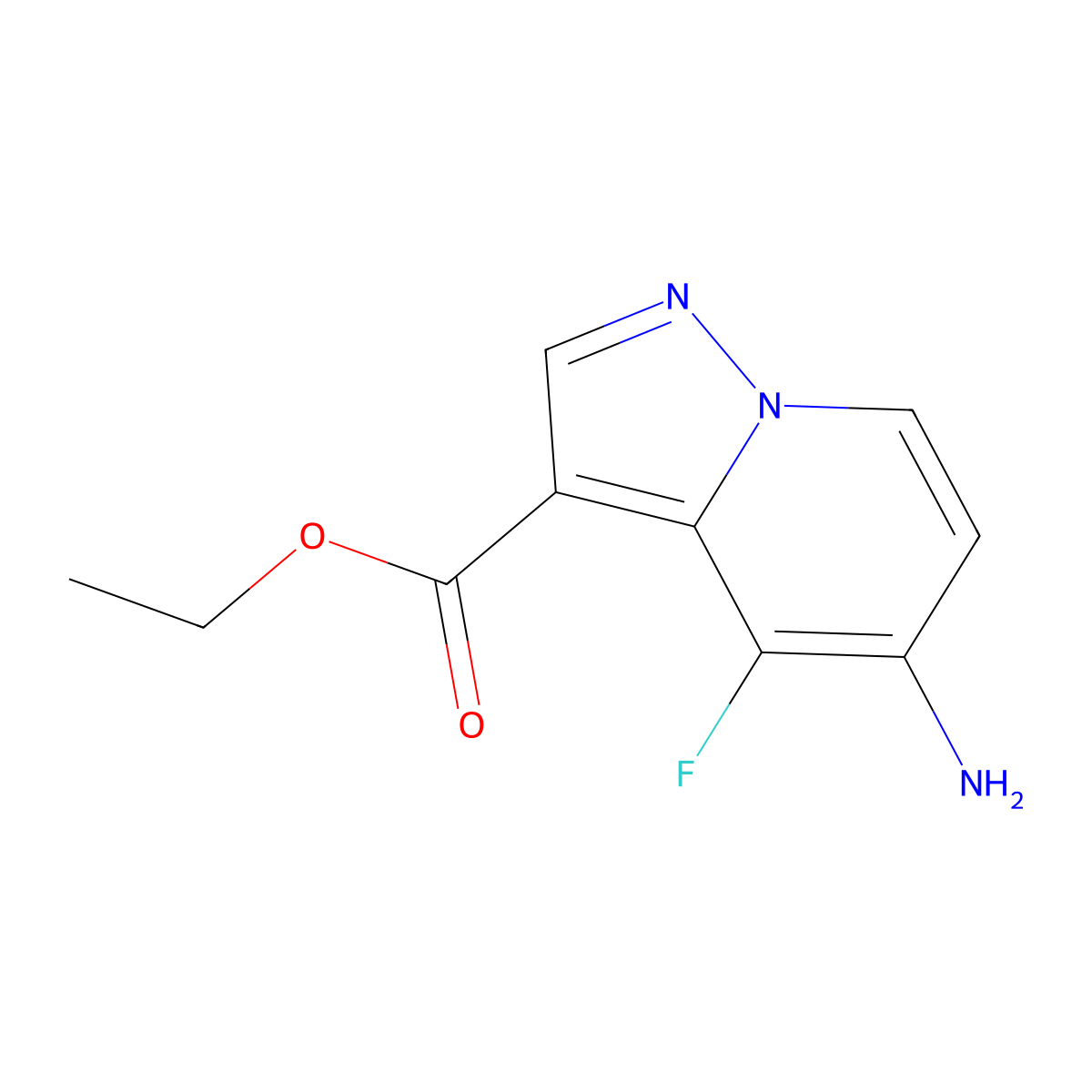 Ethyl 5-amino-4-fluoropyrazolo[1,5-a]pyridine-3-carboxylate molecular structure, CAS 1443538-37-1