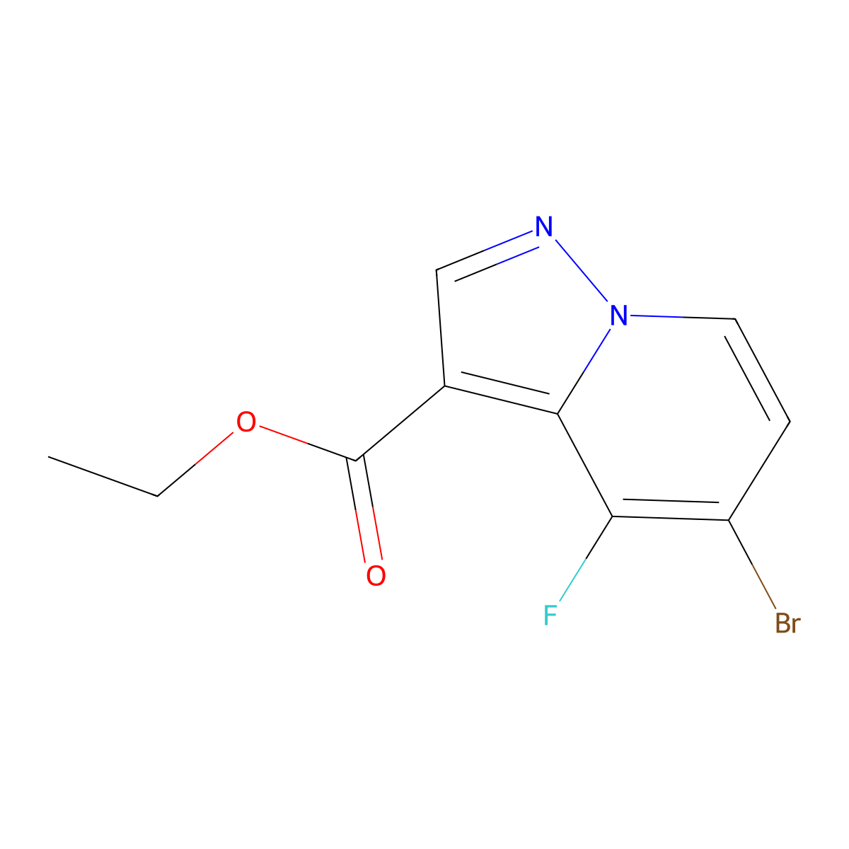 Ethyl 5-bromo-4-fluoropyrazolo[1,5-a]pyridine-3-carboxylate molecular structure, CAS 1443538-39-3